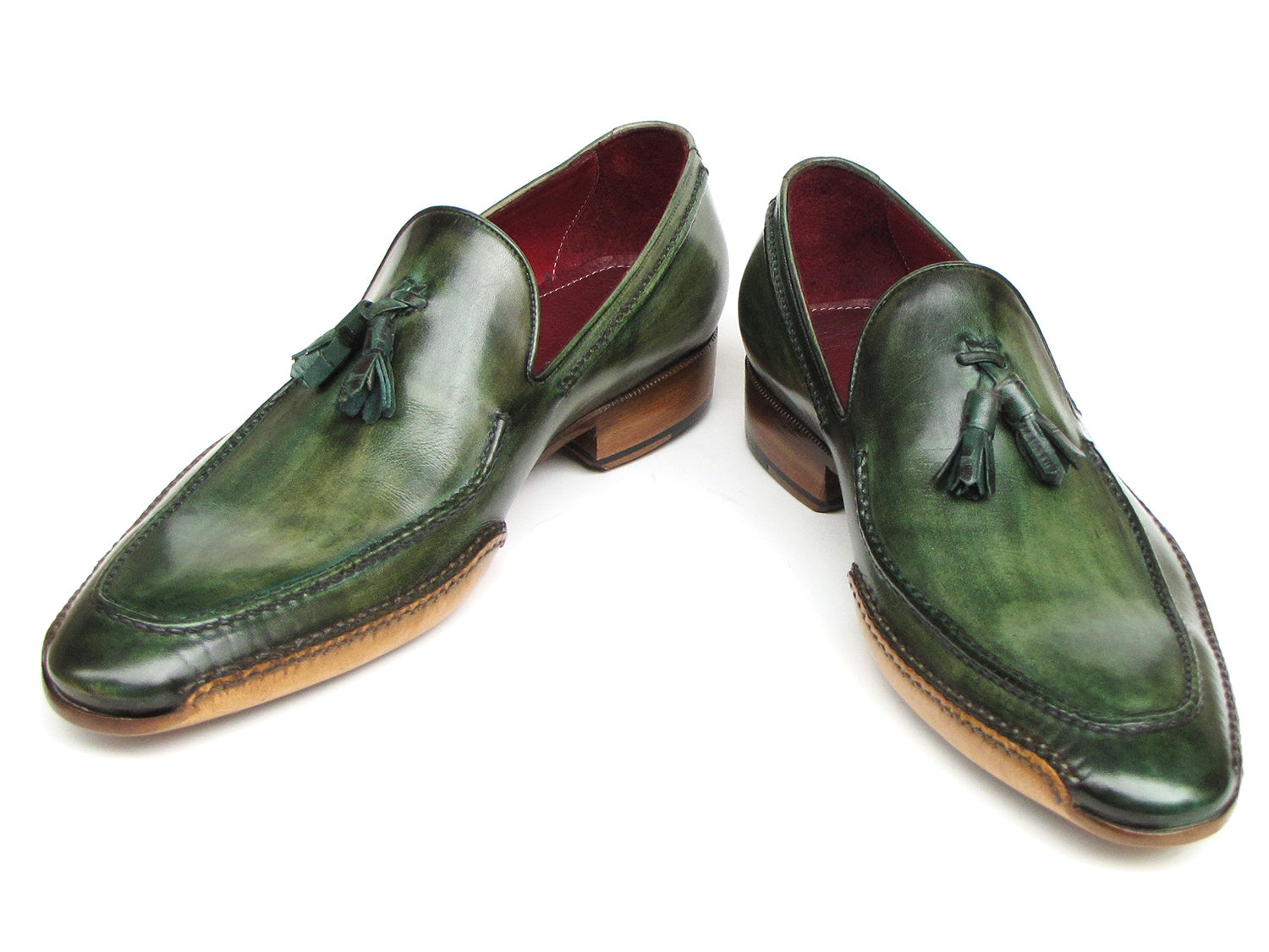 Paul Parkman Handsewn Tassel Loafer Green Shoes (ID#082-GREEN)