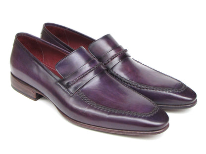 Paul Parkman Men's Purple Loafers Handmade Slip-On Shoes (ID#068-PURP)