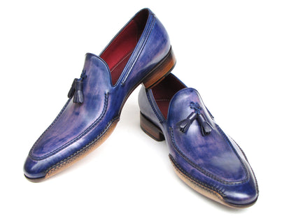 Paul Parkman Men's Side Handsewn Tassel Loafer Blue & Purple (ID#082-BLU-PURP)