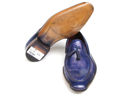 Paul Parkman Men's Side Handsewn Tassel Loafer Blue & Purple (ID#082-BLU-PURP)