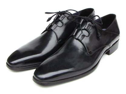 Paul Parkman Men's Ghillie Lacing Plain Toe Black Shoes (ID#076-BLK)