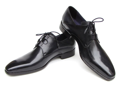Paul Parkman Men's Ghillie Lacing Plain Toe Black Shoes (ID#076-BLK)