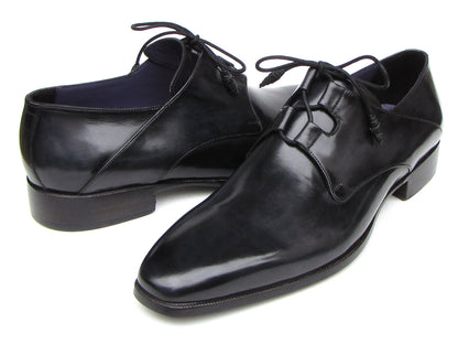 Paul Parkman Men's Ghillie Lacing Plain Toe Black Shoes (ID#076-BLK)