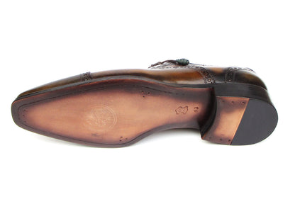 Paul Parkman Men's Captoe Oxfords Camel & Olive Shoes (ID#024-OLV)