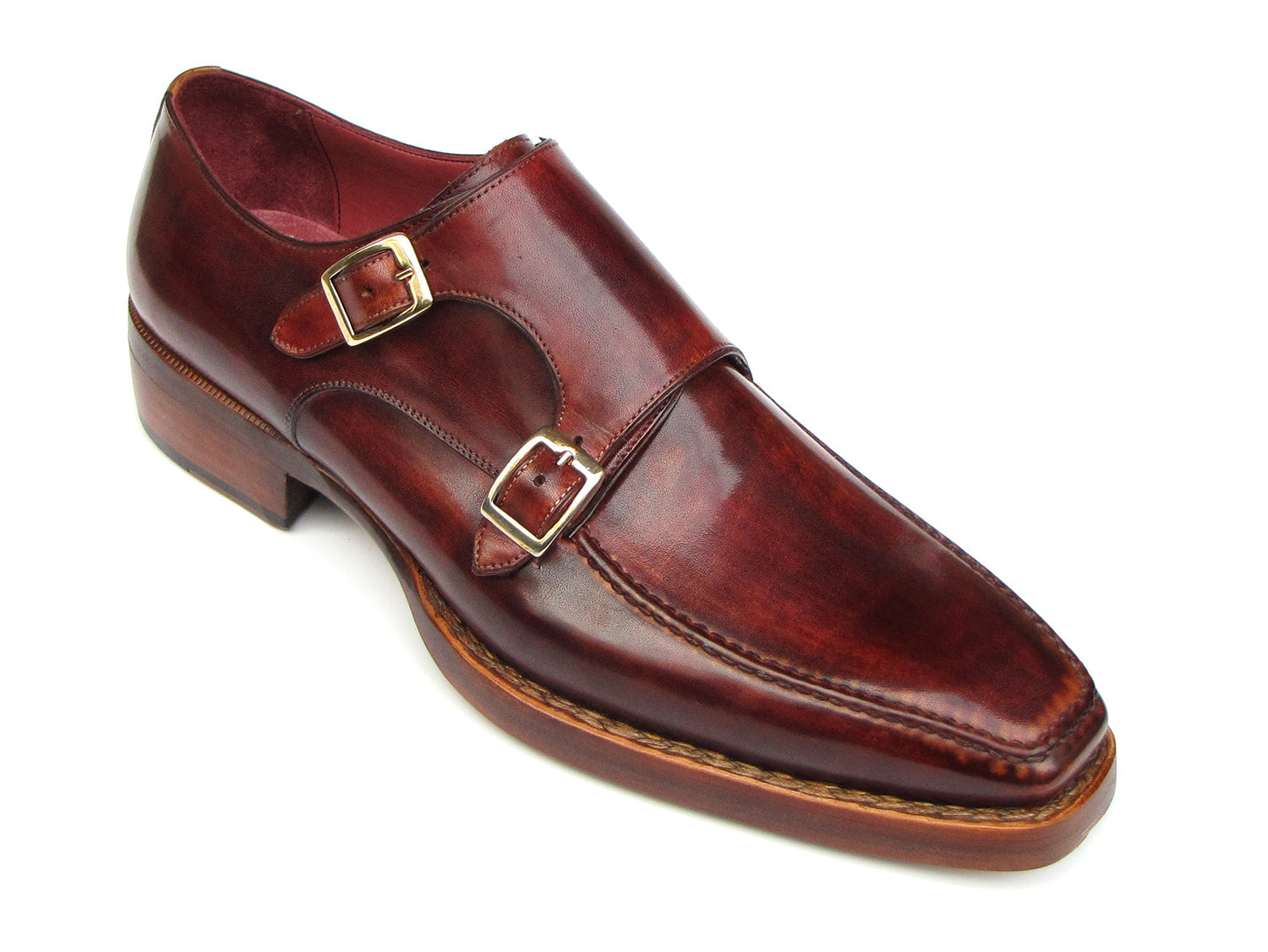 Paul Parkman Men's Double Monkstrap Goodyear Welted Shoes (ID#061-BRD)
