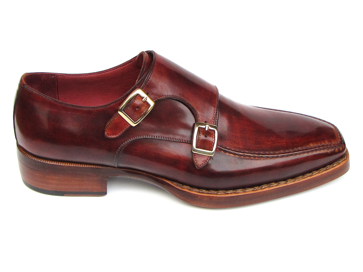 Paul Parkman Men's Double Monkstrap Goodyear Welted Shoes (ID#061-BRD)