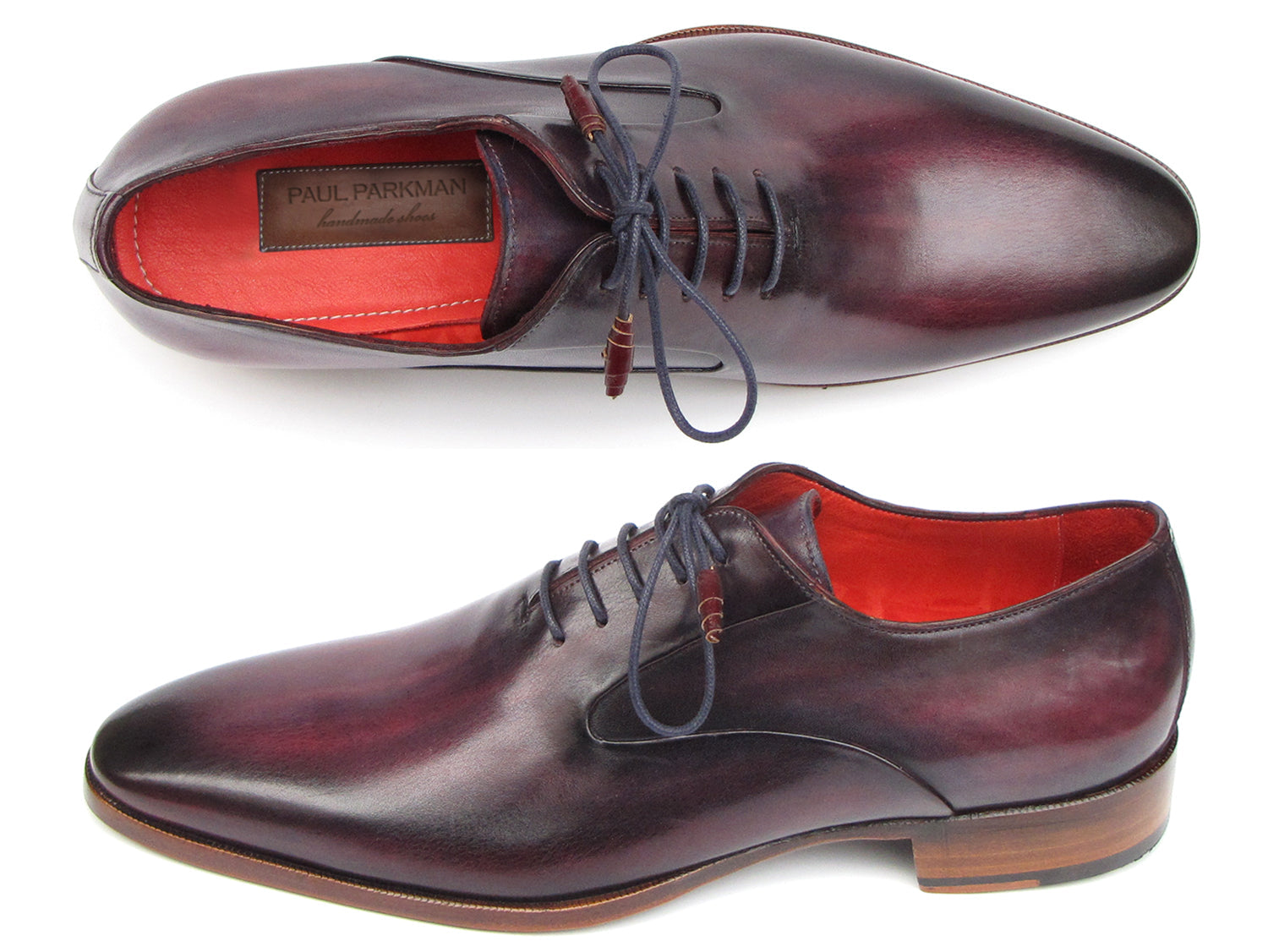Paul Parkman Men's Plain Toe Oxfords Purple Shoes (ID#019-PURP)
