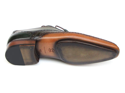 Paul Parkman Men's Side Handsewn Captoe Oxfords Green (ID#5032-GREEN)