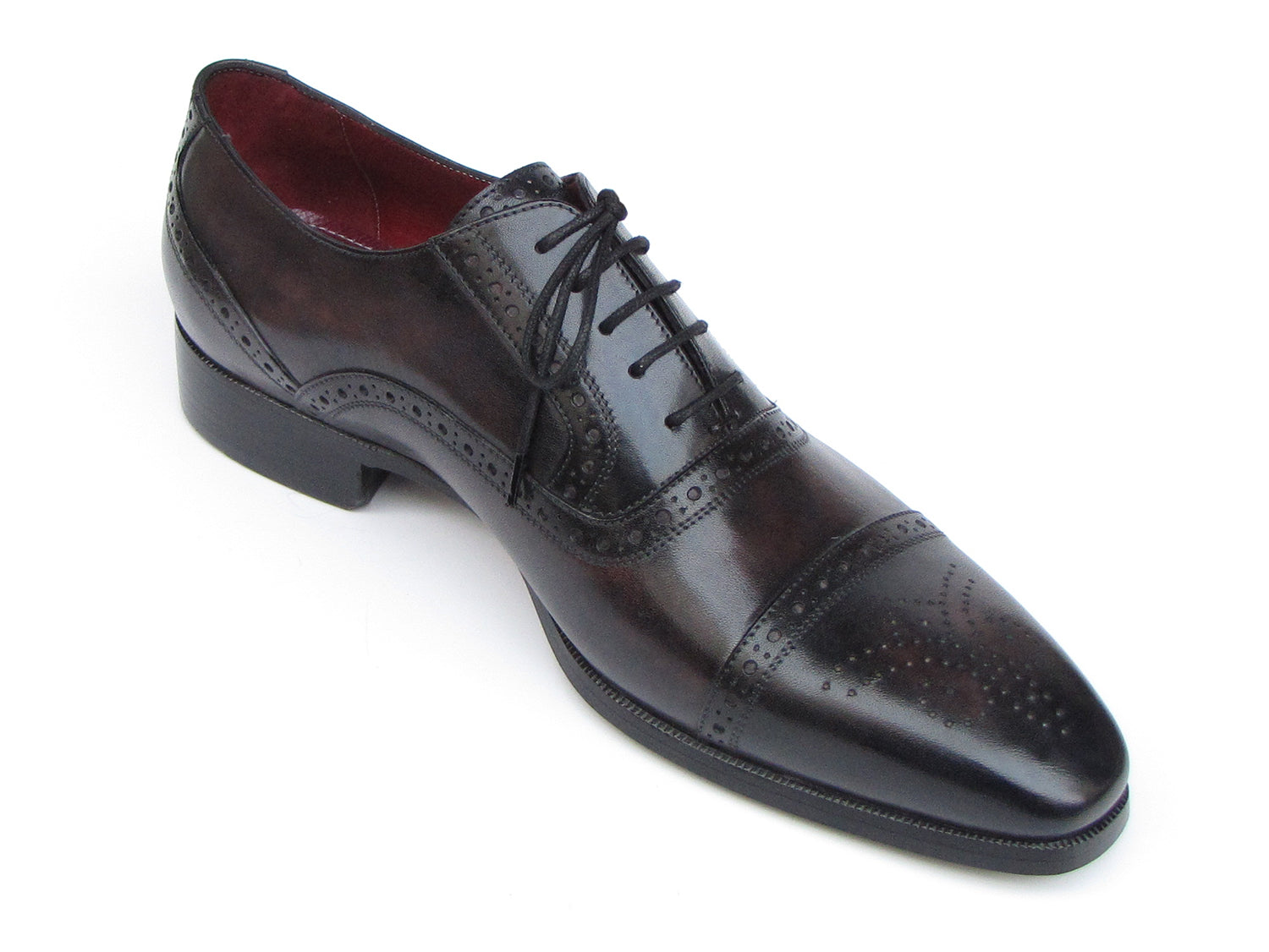 Paul Parkman Men's Captoe Oxfords Bronze & Black Shoes (ID#77U844)