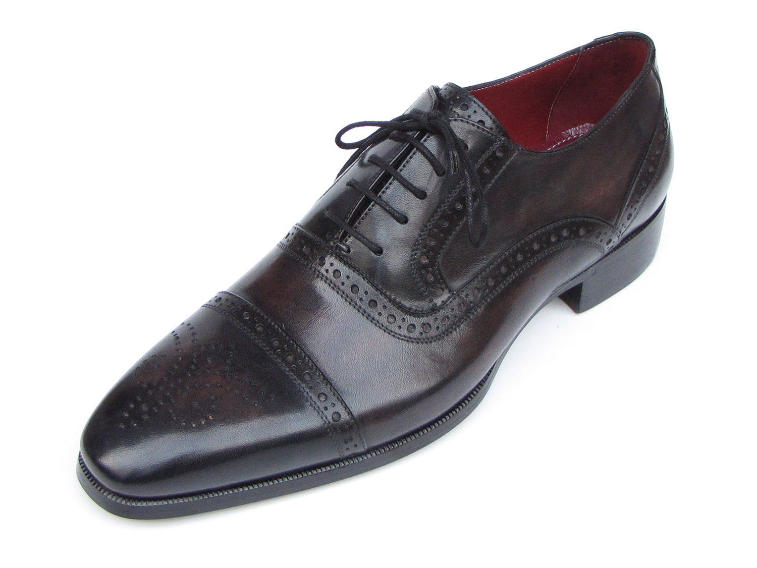Paul Parkman Men's Captoe Oxfords Bronze & Black Shoes (ID#77U844)