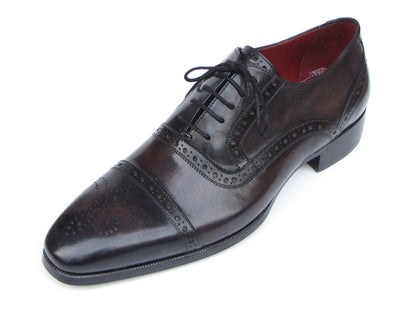 Paul Parkman Men's Captoe Oxfords Bronze & Black Shoes (ID#77U844)