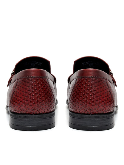 Burgundy Dual-Buckle Loafers