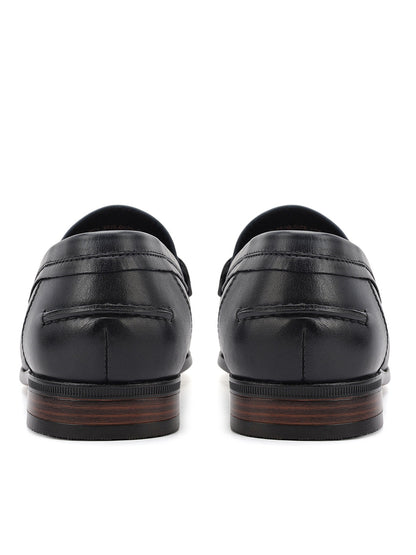 Blue Leather Loafers With Panel On Top