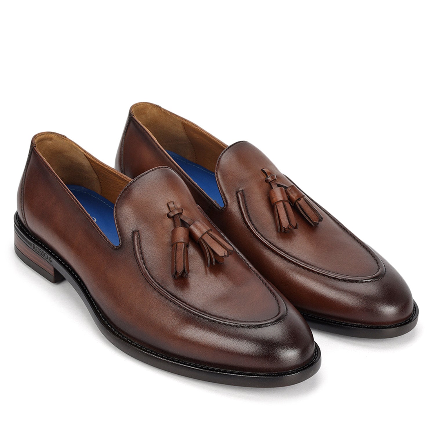 Brown Leather Loafers With Tassels