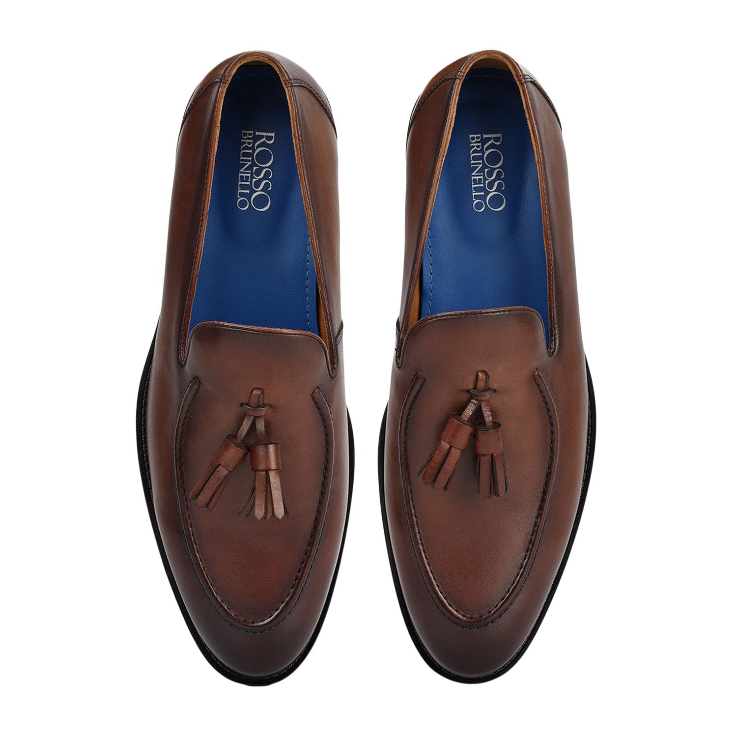 Brown Leather Loafers With Tassels