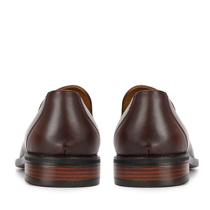 Brown Leather Loafers With Tassels