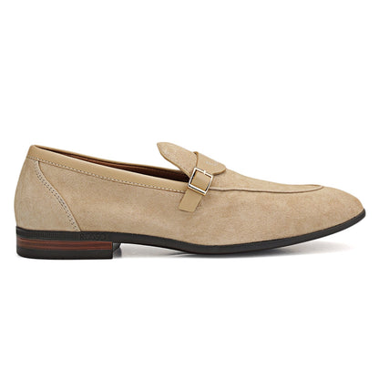 Beige Suede Leather Loafers