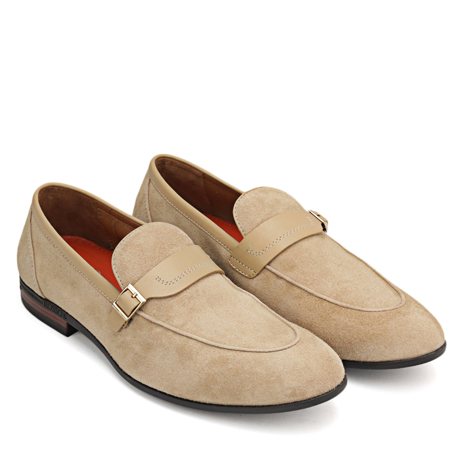 Beige Suede Leather Loafers
