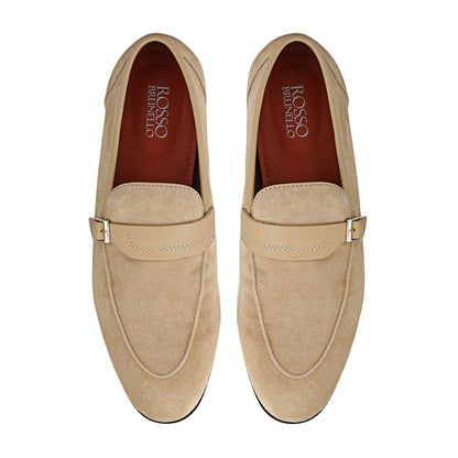 Beige Suede Leather Loafers