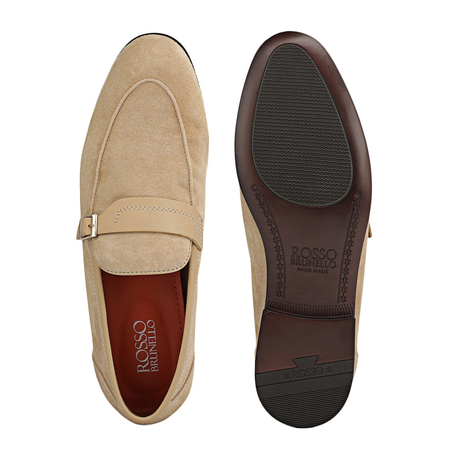 Beige Suede Leather Loafers