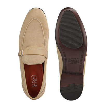 Beige Suede Leather Loafers