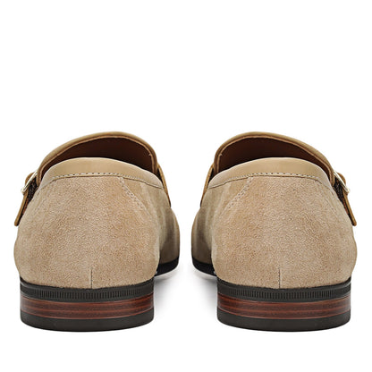 Beige Suede Leather Loafers