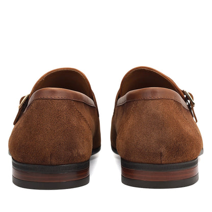 Brown Suede Leather Loafers