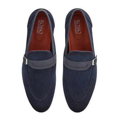 Blue Suede Leather Loafers