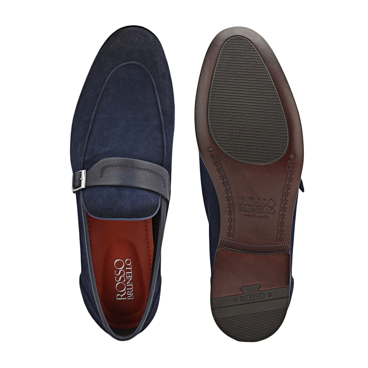 Blue Suede Leather Loafers