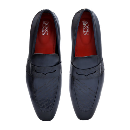 Blue Formal Leather Loafers