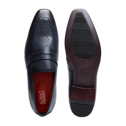 Blue Formal Leather Loafers