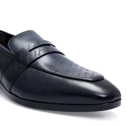 Blue Formal Leather Loafers