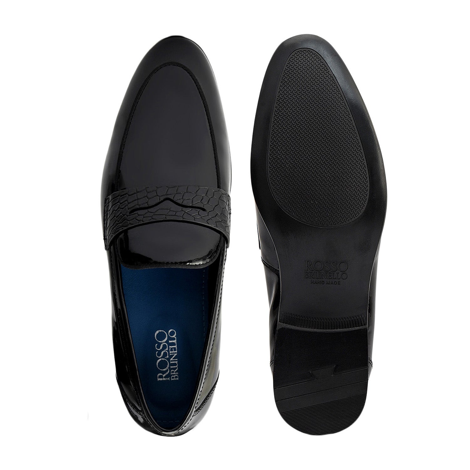 Black Croco Trim Loafers
