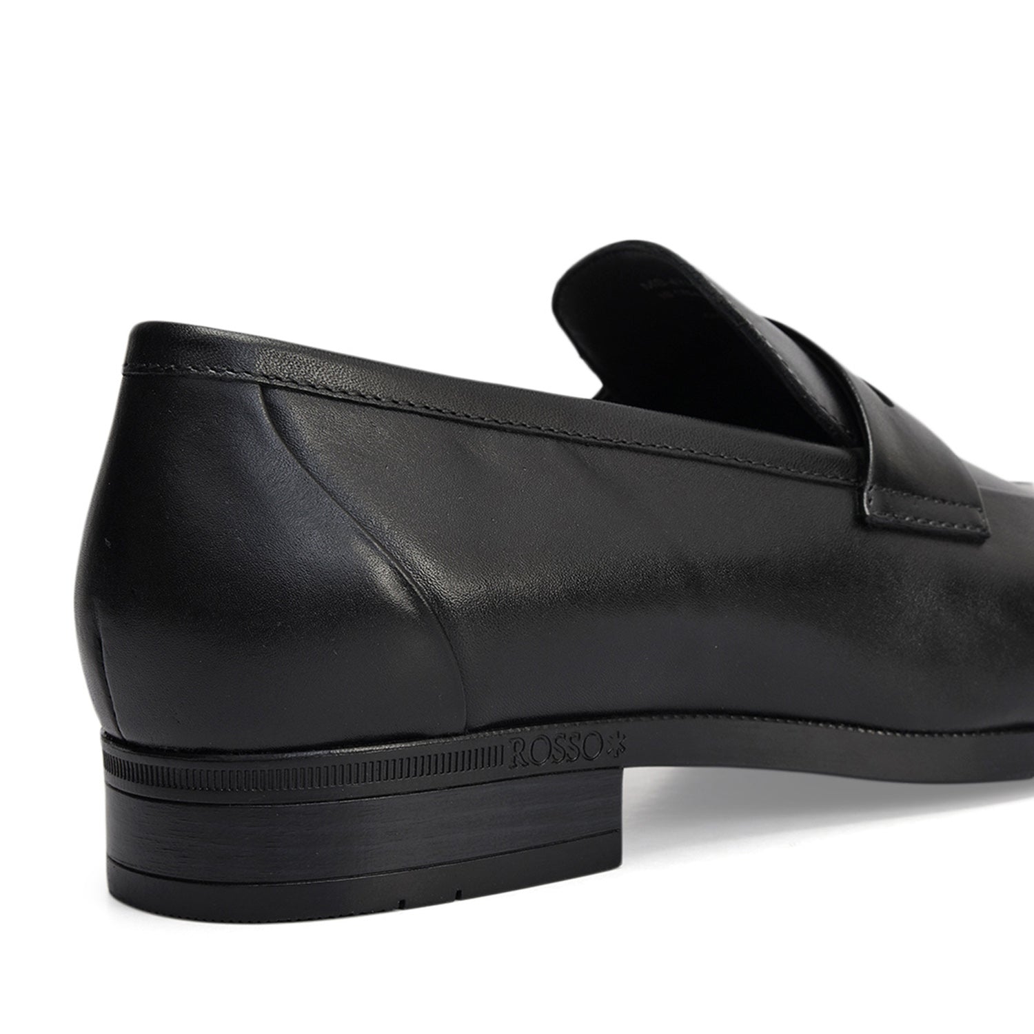 Black Leather Loafers With Panel