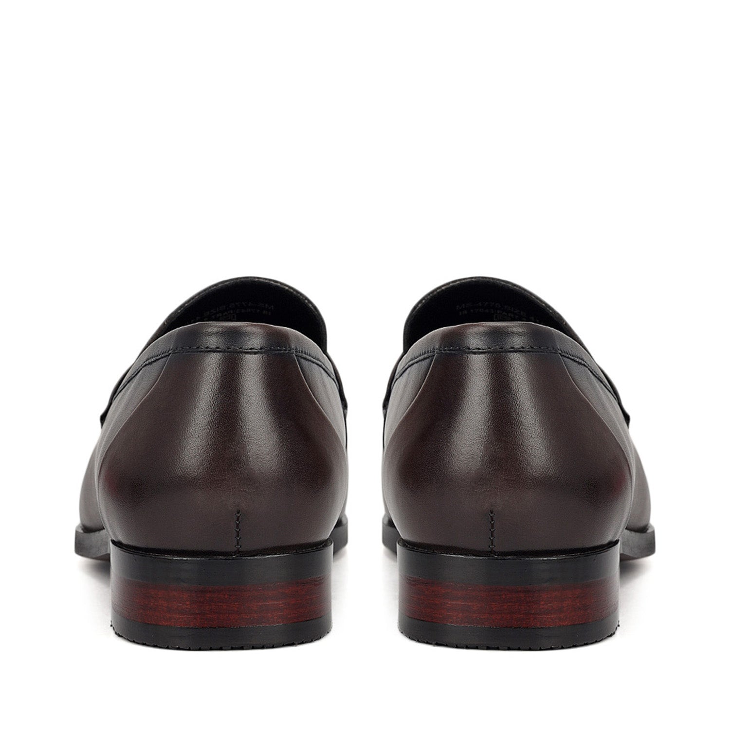 Grey Leather Loafers With Panel