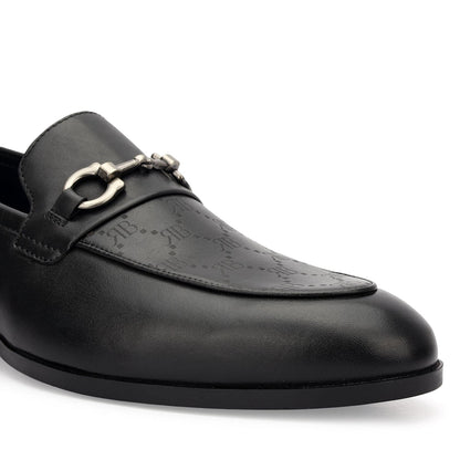 Black Monogram Leather Loafers
