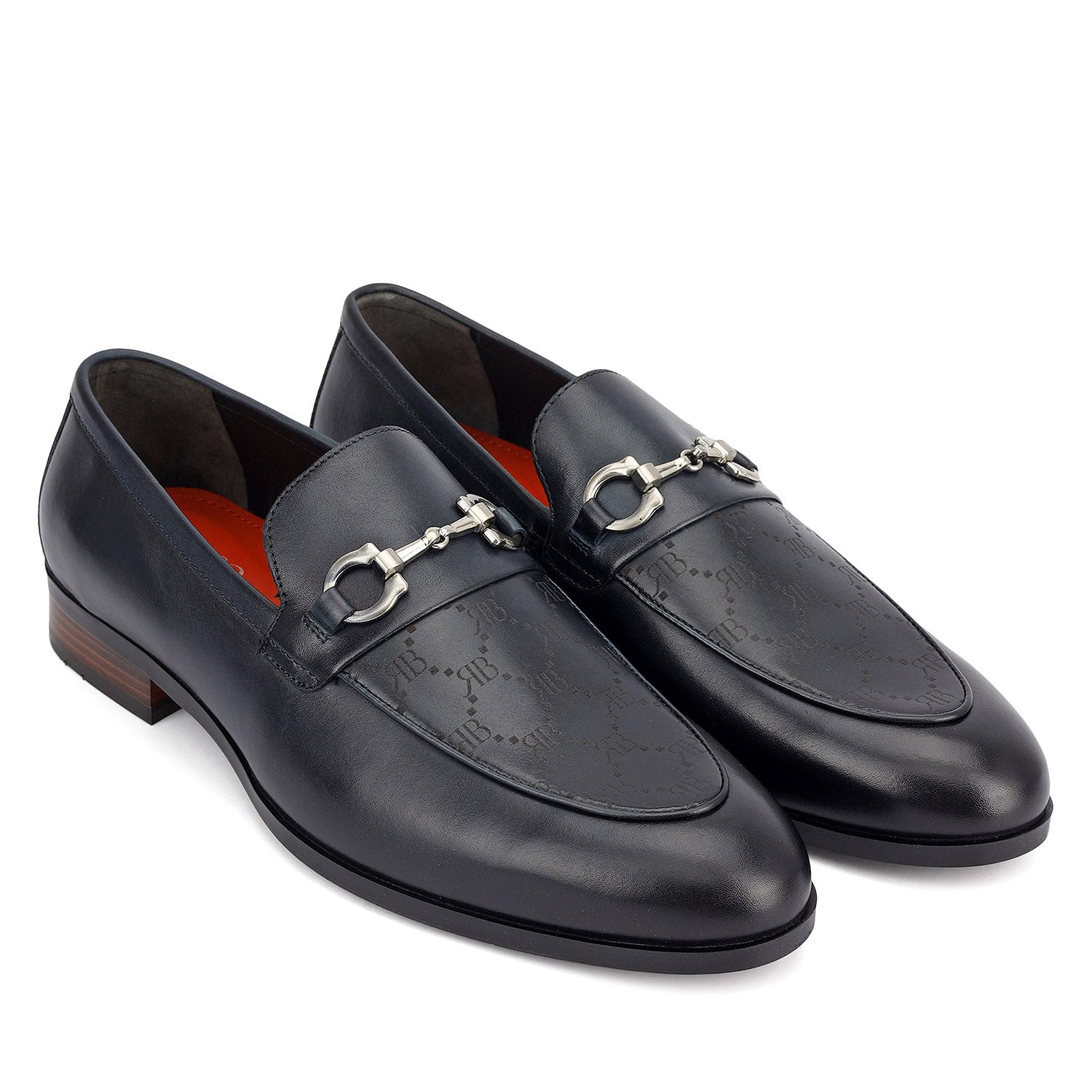 Blue Monogram Leather Loafers