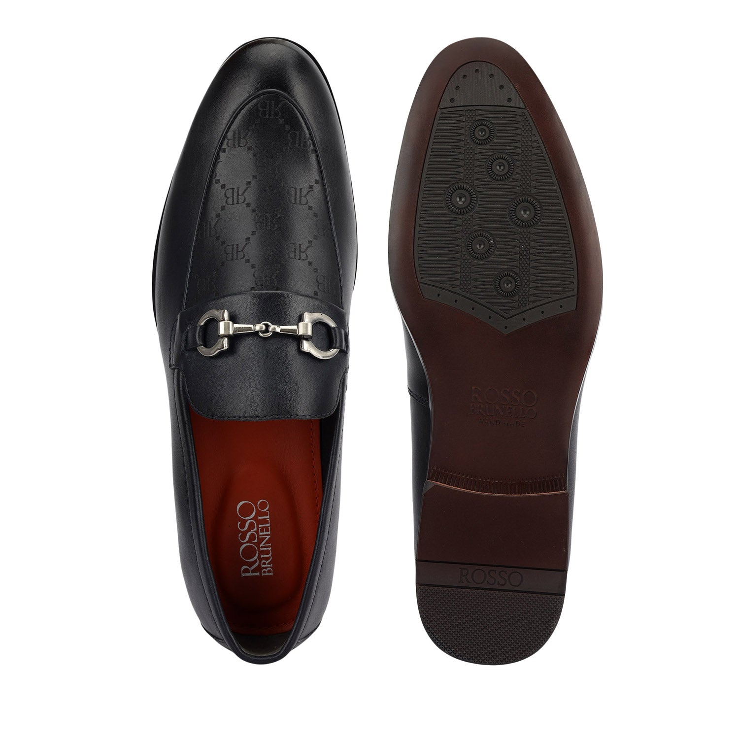 Blue Monogram Leather Loafers