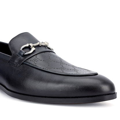 Blue Monogram Leather Loafers