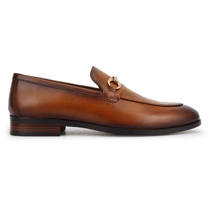 Tan Monogram Leather Loafers