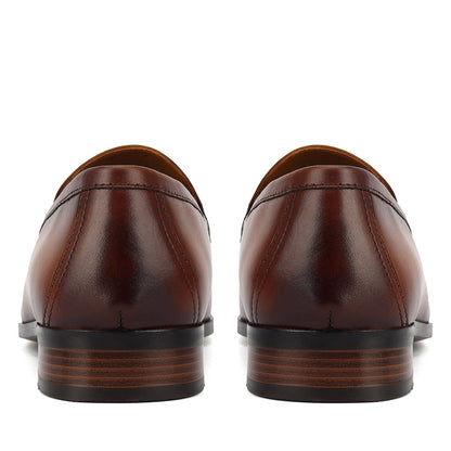 Tan Monogram Leather Loafers