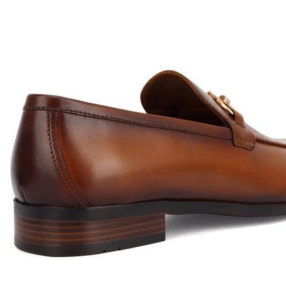 Tan Monogram Leather Loafers