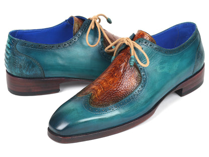 Paul Parkman Genuine Ostrich Leg & Calfskin Derby Shoes (ID#788GY74)