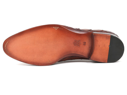 Paul Parkman Men's Big Braided Tassel Loafers Brown  (ID#6623-BRW)