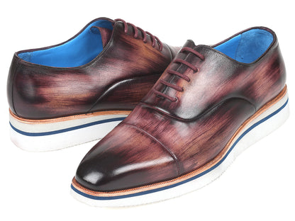 Paul Parkman Men's Smart Casual Oxfords Purple Leather (ID#185-PRP-LTH)