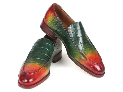 Paul Parkman Crocodile Embossed Calfskin Multicolor Loafer (ID#7339-SPR)