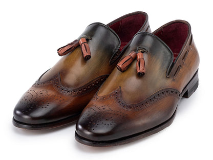 Paul Parkman Men's Wingtip Tassel Loafers Green (ID#WL34-GRN)
