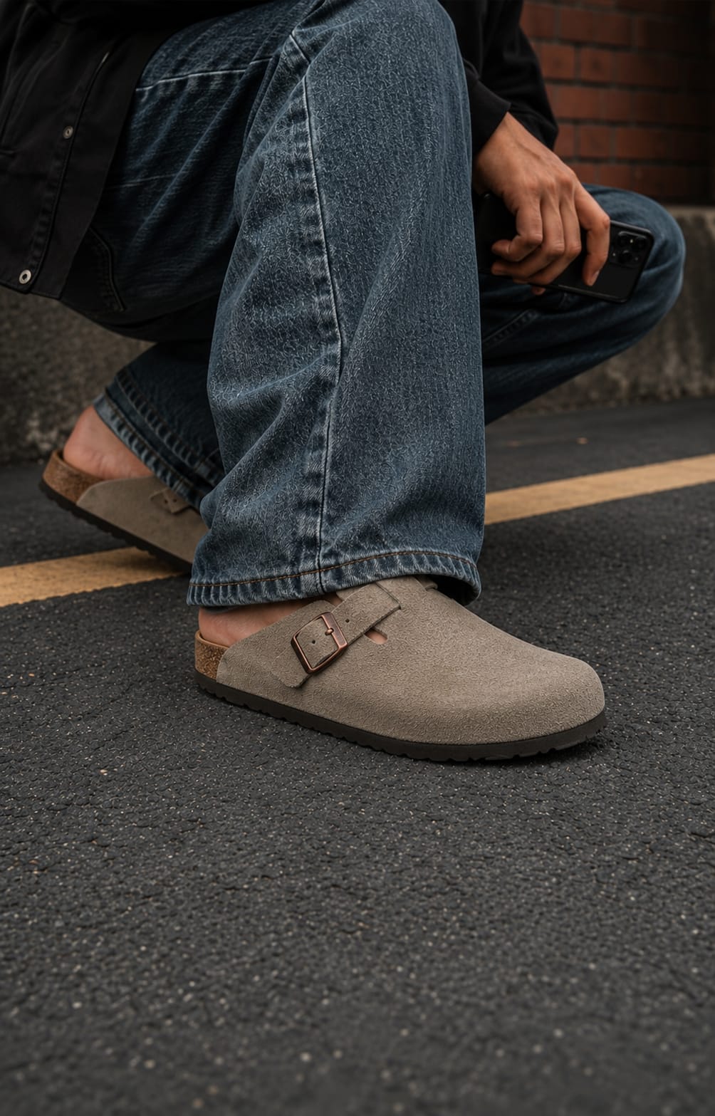 Premium Suede Cork Footbed Slip-On Clogs