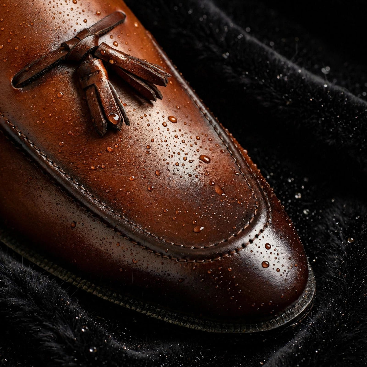 Cobbler India Hand-Painted Brown Tassel Loafers for Men – Premium Dress Shoes
