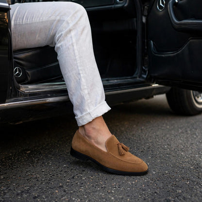 Cobbler India Tassel Loafers Tobacco Suede
